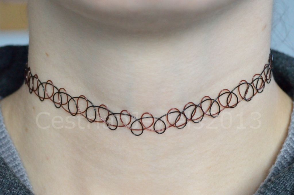 Vintage Stretch Tattoo Choker Necklace Retro Henna Black Purple Elastic